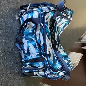 Blue Shark Print Kids Bag